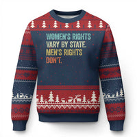 Women's Rights Vary By State Men Rights Don't Feminist Retro Ugly Christmas Sweater