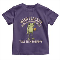 Wish I Lacked Critical Thinking Skills Y'all Seem So Happy Funny Frog Coffee Toddler T Shirt