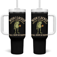 Wish I Lacked Critical Thinking Skills Y'all Seem So Happy Funny Frog Coffee Tumbler With Handle