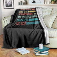 Funny Retired 2026 Throw Blanket A Wise Woman Once Said I'm Outta Here Retirement Gift