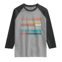 Funny Retired 2026 Raglan Shirt A Wise Woman Once Said I'm Outta Here Retirement Gift