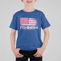 Feminism Feminist Pink American Flag T Shirt For Kid Patriotic Womens Rights