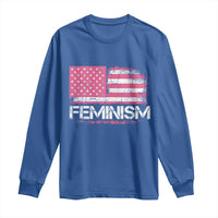 Feminism Feminist Pink American Flag Long Sleeve Shirt Patriotic Womens Rights