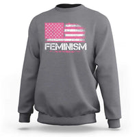 Feminism Feminist Pink American Flag Sweatshirt Patriotic Womens Rights