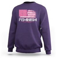 Feminism Feminist Pink American Flag Sweatshirt Patriotic Womens Rights