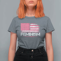 Feminism Feminist Pink American Flag T Shirt For Women Patriotic Womens Rights