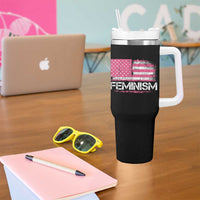 Feminism Feminist Pink American Flag Tumbler With Handle Patriotic Womens Rights