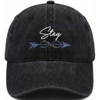 Suicide Prevention Awareness Washed Cotton Baseball Cap Stay Your Story Isn't Over Arrow Semicolon