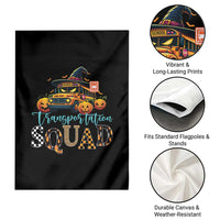 Halloween School Bus Driver Garden Flag Transportation Squad Pumpkin Witch - Wonder Print Shop