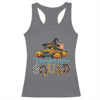Halloween School Bus Driver Racerback Tank Top Transportation Squad Pumpkin Witch - Wonder Print Shop