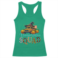 Halloween School Bus Driver Racerback Tank Top Transportation Squad Pumpkin Witch - Wonder Print Shop