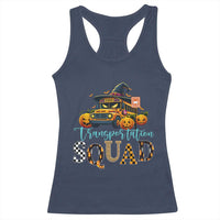 Halloween School Bus Driver Racerback Tank Top Transportation Squad Pumpkin Witch - Wonder Print Shop