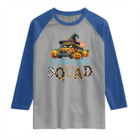 Halloween School Bus Driver Raglan Shirt Transportation Squad Pumpkin Witch - Wonder Print Shop