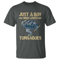 Tornado Chaser T Shirt Just A Boy Who Loves Tornadoes Storm Thunder - Wonder Print Shop