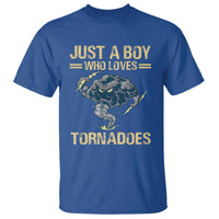Tornado Chaser T Shirt Just A Boy Who Loves Tornadoes Storm Thunder - Wonder Print Shop