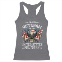 Proud Veteran Of The Military Racerback Tank Top Veteran's Day Eagle American Flag - Wonder Print Shop