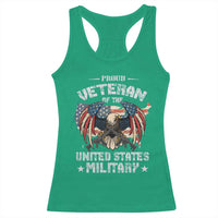 Proud Veteran Of The Military Racerback Tank Top Veteran's Day Eagle American Flag - Wonder Print Shop