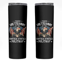 Proud Veteran Of The Military Skinny Tumbler Veteran's Day Eagle American Flag - Wonder Print Shop
