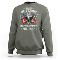 Proud Veteran Of The Military Sweatshirt Veteran's Day Eagle American Flag - Wonder Print Shop