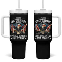 Proud Veteran Of The Military Tumbler With Handle Veteran's Day Eagle American Flag - Wonder Print Shop