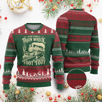 Funny I Am Not Always A Train Wreck Just Kidding Toot Toot Ugly Christmas Sweater - Wonder Print Shop