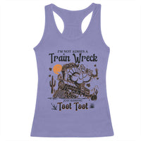 I Am Not Always A Train Wreck Just Kidding Toot Toot Racerback Tank Top Funny Thanksgiving Turkey - Wonder Print Shop