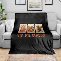 Tis The Season Fall Thanksgiving Throw Blanket American Football Pumpkin Postage Stamps - Wonder Print Shop