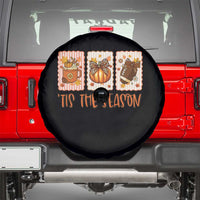 Tis The Season Fall Thanksgiving Spare Tire Cover American Football Pumpkin Postage Stamps - Wonder Print Shop