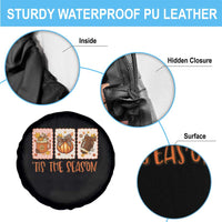 Tis The Season Fall Thanksgiving Spare Tire Cover American Football Pumpkin Postage Stamps - Wonder Print Shop