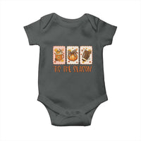 Tis The Season Fall Thanksgiving Baby Onesie American Football Pumpkin Postage Stamps - Wonder Print Shop