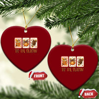 Tis The Season Fall Thanksgiving Ceramic Ornament American Football Pumpkin Postage Stamps - Wonder Print Shop