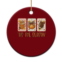 Tis The Season Fall Thanksgiving Ceramic Ornament American Football Pumpkin Postage Stamps - Wonder Print Shop