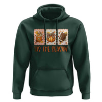 Tis The Season Fall Thanksgiving Hoodie American Football Pumpkin Postage Stamps - Wonder Print Shop