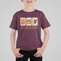 Tis The Season Fall Thanksgiving T Shirt For Kid American Football Pumpkin Postage Stamps - Wonder Print Shop