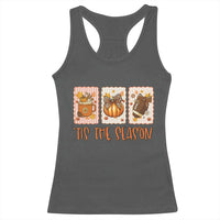Tis The Season Fall Thanksgiving Racerback Tank Top American Football Pumpkin Postage Stamps - Wonder Print Shop