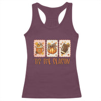 Tis The Season Fall Thanksgiving Racerback Tank Top American Football Pumpkin Postage Stamps - Wonder Print Shop