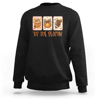 Tis The Season Fall Thanksgiving Sweatshirt American Football Pumpkin Postage Stamps - Wonder Print Shop