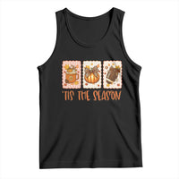 Tis The Season Fall Thanksgiving Tank Top American Football Pumpkin Postage Stamps - Wonder Print Shop