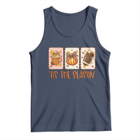 Tis The Season Fall Thanksgiving Tank Top American Football Pumpkin Postage Stamps - Wonder Print Shop