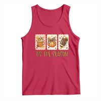 Tis The Season Fall Thanksgiving Tank Top American Football Pumpkin Postage Stamps - Wonder Print Shop