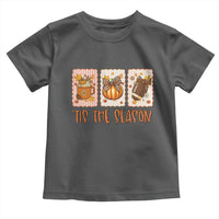 Tis The Season Fall Thanksgiving Toddler T Shirt American Football Pumpkin Postage Stamps - Wonder Print Shop