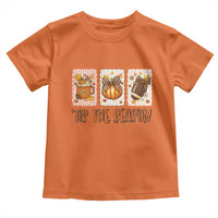 Tis The Season Fall Thanksgiving Toddler T Shirt American Football Pumpkin Postage Stamps - Wonder Print Shop