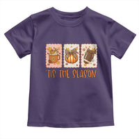Tis The Season Fall Thanksgiving Toddler T Shirt American Football Pumpkin Postage Stamps - Wonder Print Shop
