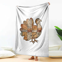 Thanksgiving Vintage Patchwork Gobble Turkey Throw Blanket - Wonder Print Shop