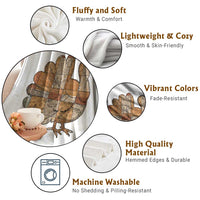 Thanksgiving Vintage Patchwork Gobble Turkey Throw Blanket - Wonder Print Shop