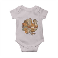 Thanksgiving Vintage Patchwork Gobble Turkey Baby Onesie - Wonder Print Shop