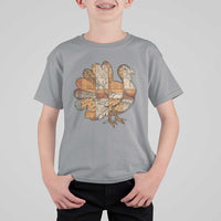 Thanksgiving Vintage Patchwork Gobble Turkey T Shirt For Kid - Wonder Print Shop