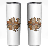 Thanksgiving Vintage Patchwork Gobble Turkey Skinny Tumbler - Wonder Print Shop