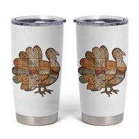 Thanksgiving Vintage Patchwork Gobble Turkey Tumbler Cup - Wonder Print Shop