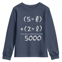 2 Fishes 5 Loaves Jesus Feeds The 5000 Christian Bible Verses Youth Sweatshirt - Wonder Print Shop